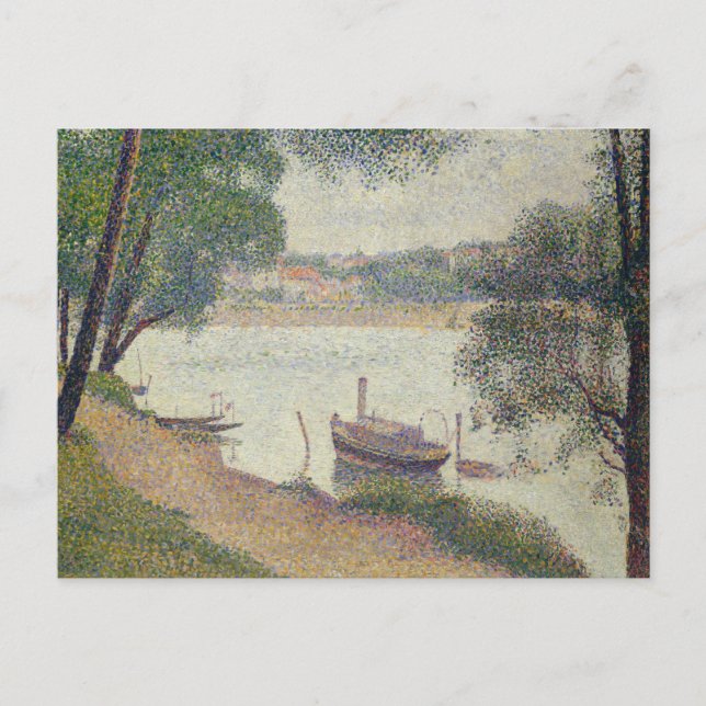 Georges Seurat - Gray Weather, Grande Jatte Postcard (Front)