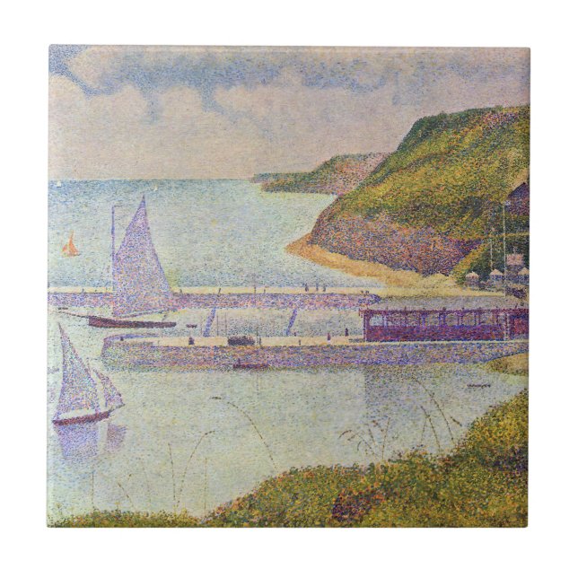 Georges Seurat - Port-en-Bessin at High Tide Ceramic Tile (Front)