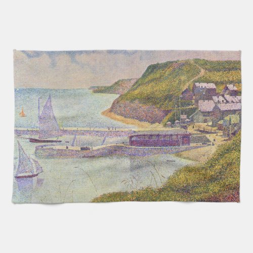 Georges Seurat _ Port_en_Bessin at High Tide Kitchen Towel