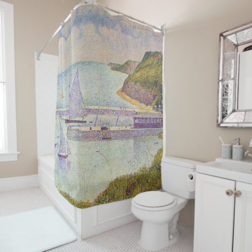 Georges Seurat _ Port_en_Bessin at High Tide Shower Curtain