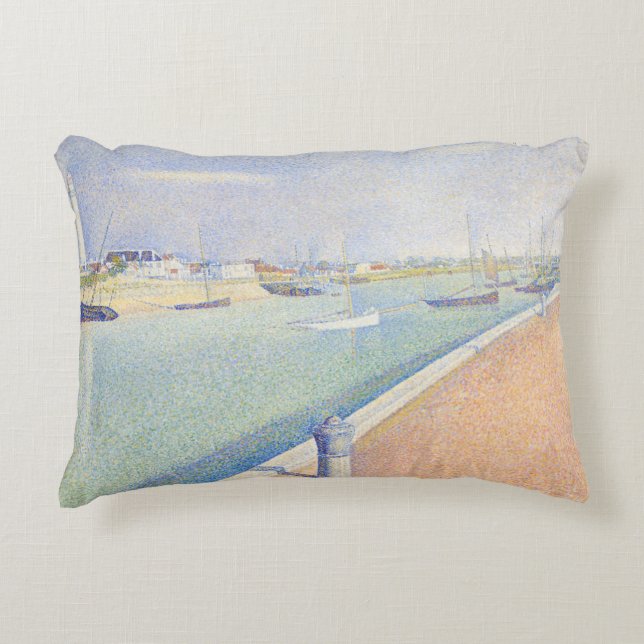 Georges Seurat - The Channel of Gravelines Accent Pillow (Front)