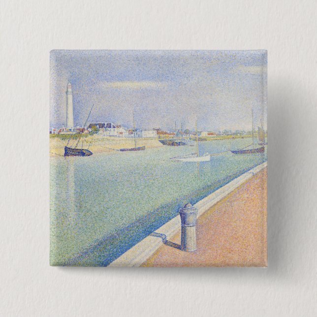 Georges Seurat - The Channel of Gravelines Button (Front)