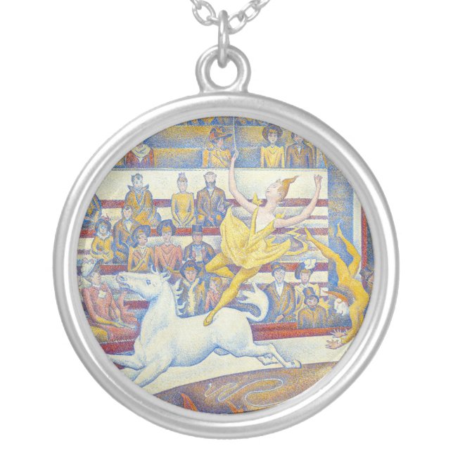 Georges Seurat - The Circus Silver Plated Necklace (Front)