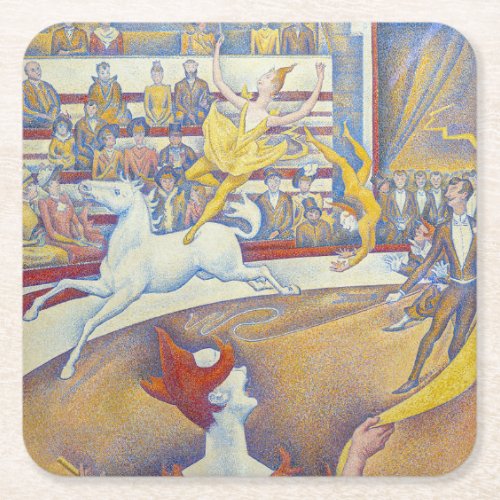 Georges Seurat _ The Circus Square Paper Coaster