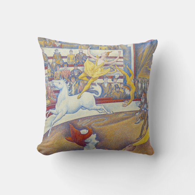 Georges Seurat - The Circus Throw Pillow (Front)