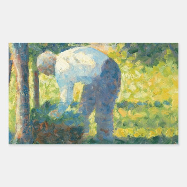 Georges Seurat - The Gardener Rectangular Sticker (Front)