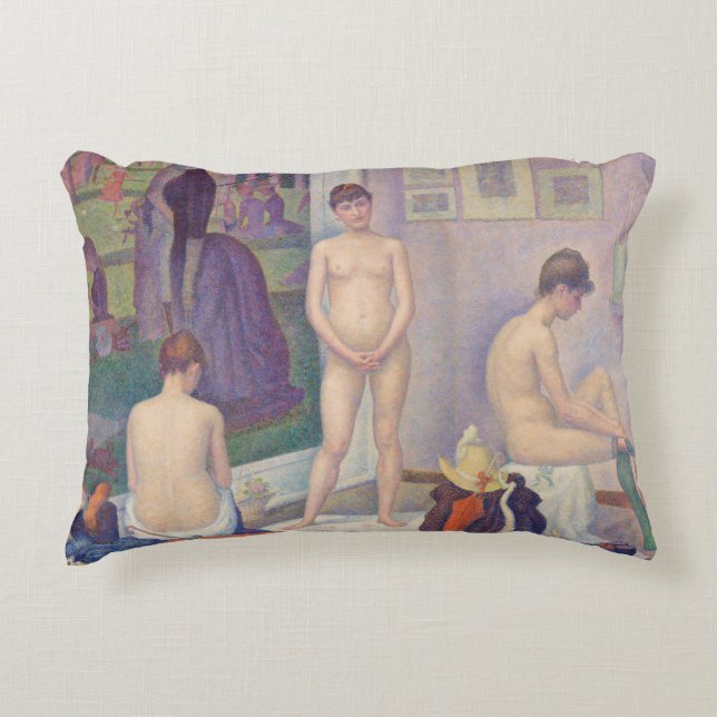 Georges Seurat - The Models Accent Pillow (Front)