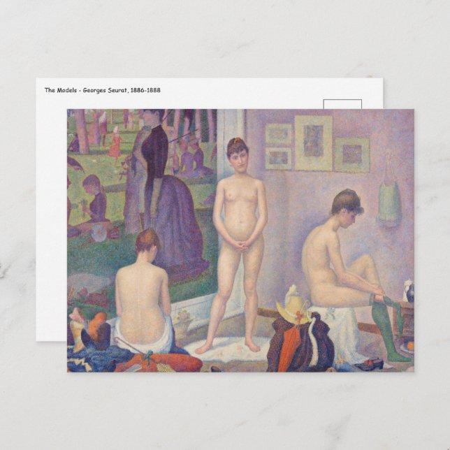 Georges Seurat - The Models Postcard (Front/Back)