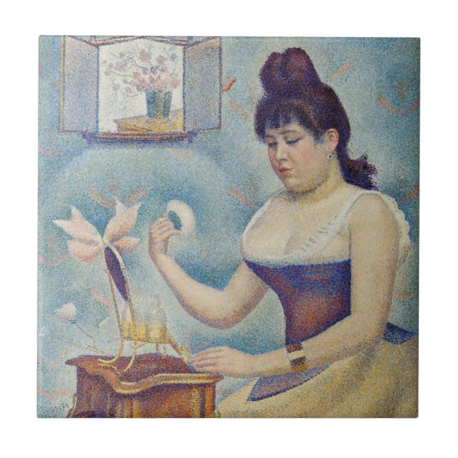 Georges Seurat - Young Woman Powdering Herself Ceramic Tile (Front)