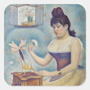 Georges Seurat - Young Woman Powdering Herself Square Sticker