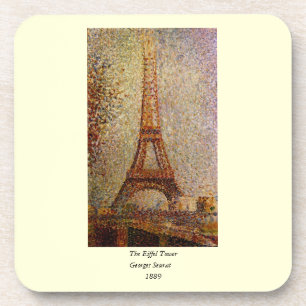 Georges Seurat's Painting: The Eiffel Tower (1889) Drink Coaster