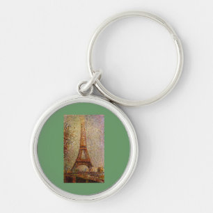 Georges Seurat's Painting: The Eiffel Tower (1889) Keychain