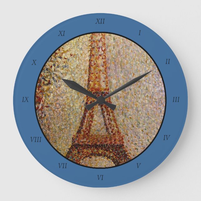Georges Seurat's Painting: The Eiffel Tower (1889) Large Clock (Front)