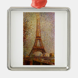 Georges Seurat's Painting: The Eiffel Tower (1889) Metal Ornament