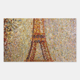 Georges Seurat's Painting: The Eiffel Tower (1889) Rectangular Sticker