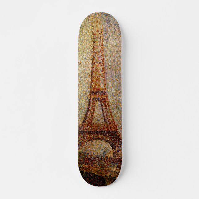 Georges Seurat's Painting: The Eiffel Tower (1889) Skateboard Deck (Front)