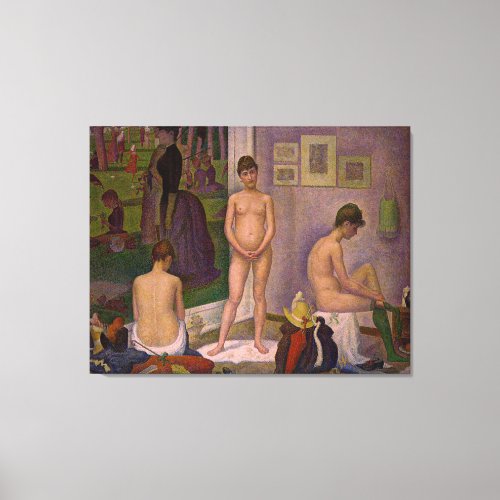 Georges Seurats Painting The Models 1889 Canvas Print