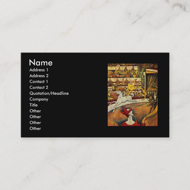 Georges Seurat's The Circus (1891) Business Card (Front)