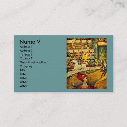 Georges Seurat's The Circus (1891) Business Card Templates