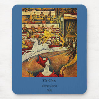 Georges Seurat's The Circus (1891) - Clown & Rider Mouse Pad