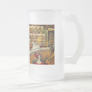Georges Seurat's The Circus (1891) Frosted Glass Beer Mug