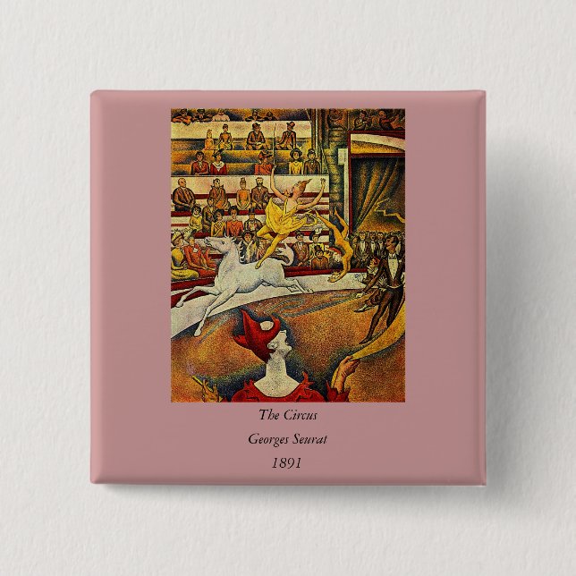 Georges Seurat's The Circus (1891) Pinback Button (Front)
