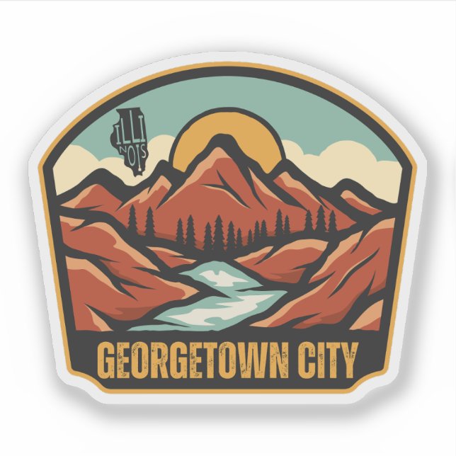 Georgetown city, Illinois Sticker (Front)