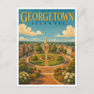 Georgetown Delaware The Circle GeoSaga Postcard