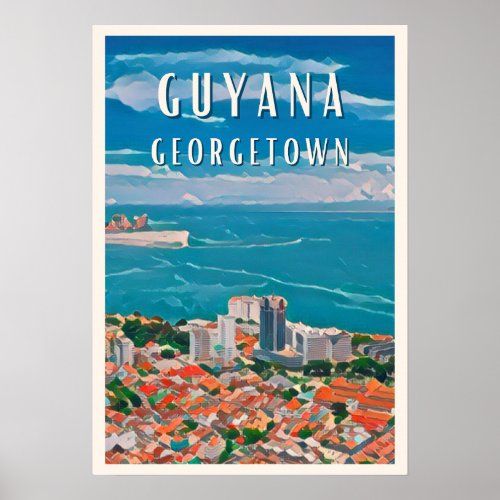 Georgetown la capitale colore de Guyana Poster