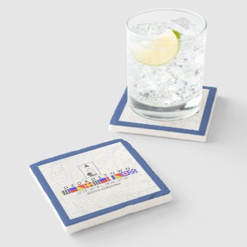 Georgetown Nautical Flags And Coordinates Coaster by debinSC at Zazzle