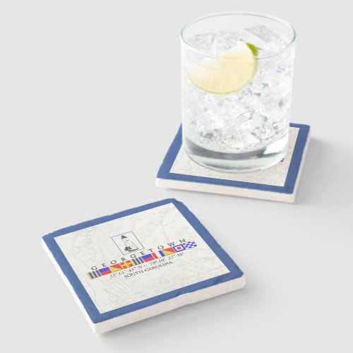 Georgetown Nautical Flags and Coordinates Coaster