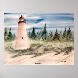 georgetown, sc lighthouse watercolor print