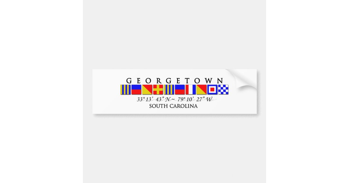Georgetown SC Signal Flag Bumper Sticker | Zazzle