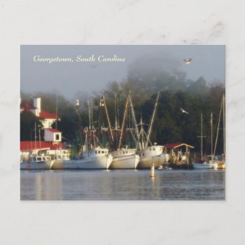 Georgetown Shrimp Boats Souvenir Postcard by debinSC at Zazzle