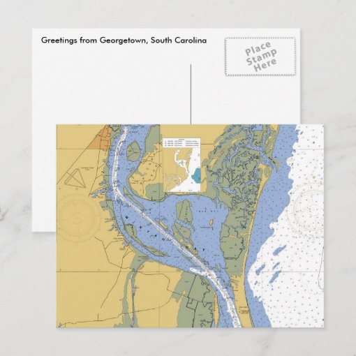 South Carolina Nautical Chart Postcard Zazzle