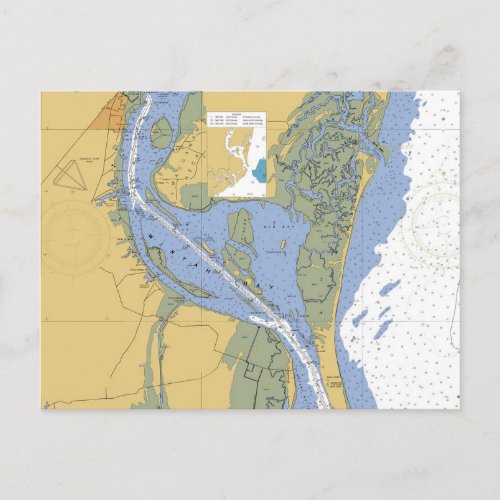 Georgetown South Carolina Nautical Chart Postcard
