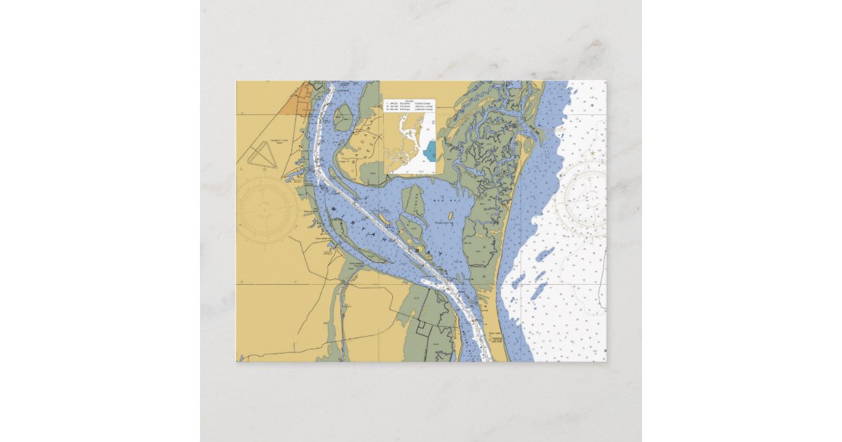 South Carolina Nautical Chart Postcard Zazzle