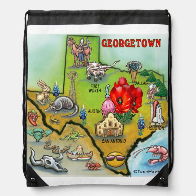Georgetown Texas Drawstring Bag (Front)