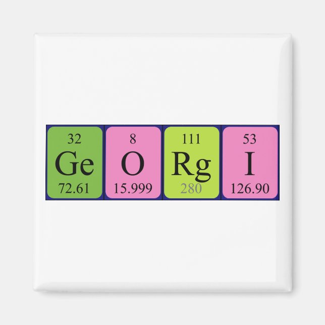 Georgi periodic table name magnet (Front)