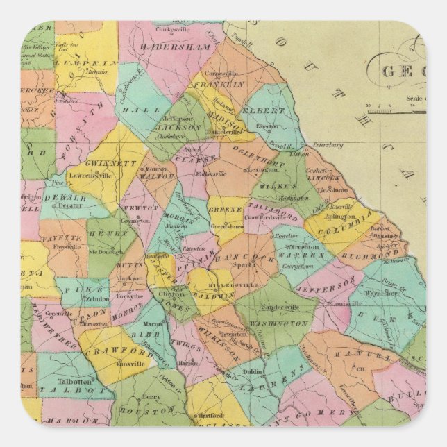 Georgia 10 square sticker (Front)