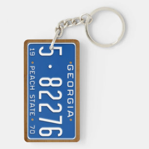 Georgia 1970 Vintage License Plate Keychain