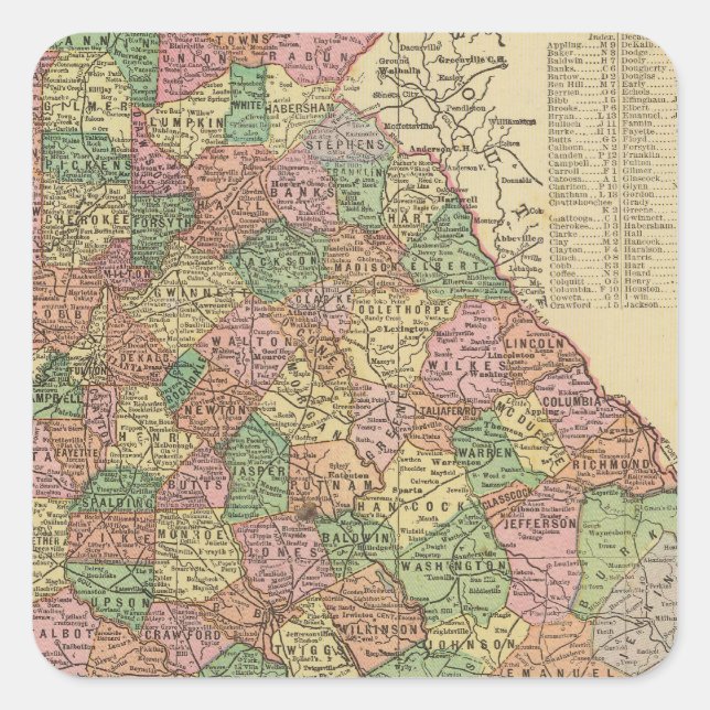 Georgia 3 square sticker (Front)