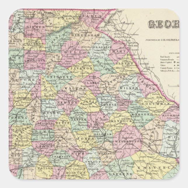 Georgia 5 square sticker (Front)