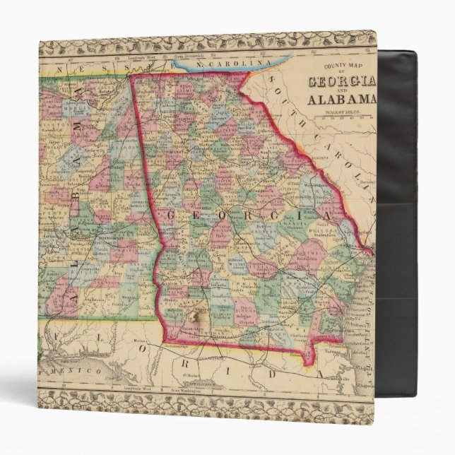 Georgia, Alabama Map by Mitchell 3 Ring Binder (Front/Inside)