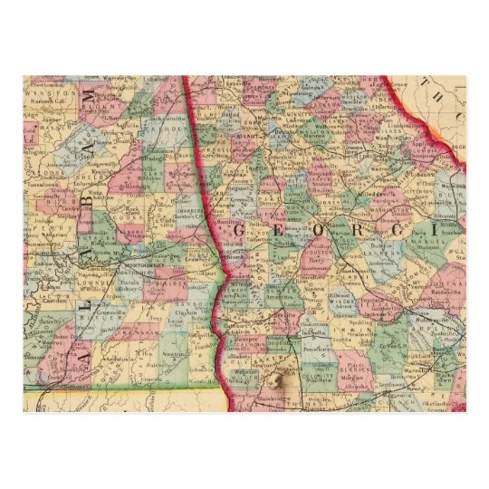 Alabama Map by Mitchell Postcard