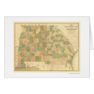 Georgia & Alabama Railroad Map 1839 Cards