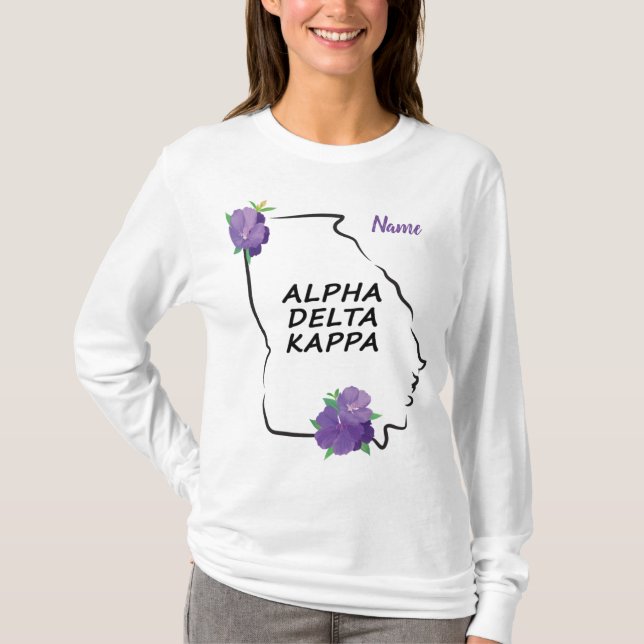 Georgia Alpha Delta Kappa Tshirt Casual with Name (Front)