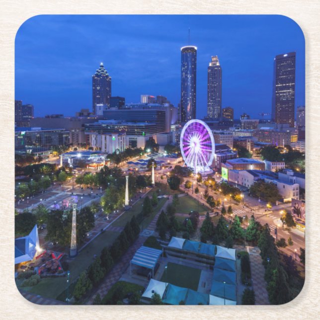 Georgia, Atlanta, Centennial Olympic Park Square Paper Coaster (Front)