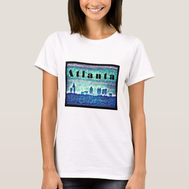 Georgia: Atlanta silhouette retro 80's design T-Shirt (Front)