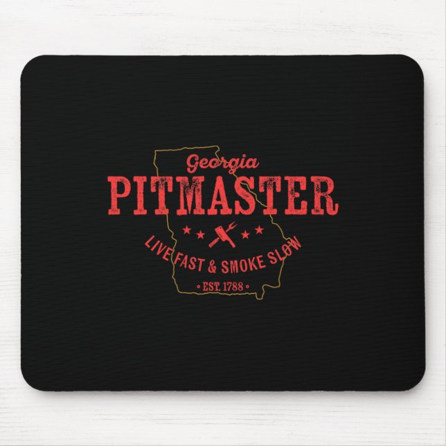 Georgia Bbq Pitmaster For Meat Smoking Barbecuing  Mouse Pad (Front)